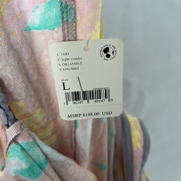 Free People Wisteria Light Combo Pink Floral Sleeveless Maxi Dress Large L - Picture 11 of 11